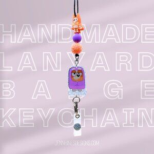 Bluey Bingo Granny Pardon Badge Reel | Cute Badge Holder | Teacher | Keychain